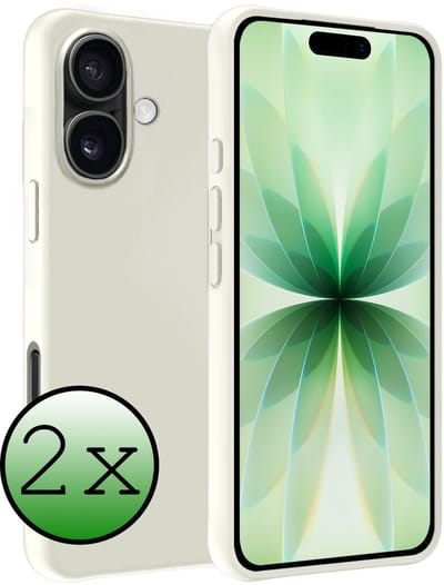 Hoesje 2 Stuks - Geschikt voor Apple iPhone 17 - Sterk & Shockproof - Case Siliconen - Back Cover - Telefoon Hoes - Wit
