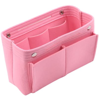 Multifunctionele Dames Vilt Inzet Tas Make-up Cosmetische Tassen Reizen Binnen Portemonnee Draagbare Handtas Opbergtas Organizer Inzet roze