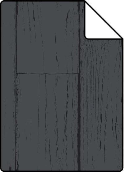 Proefstaal Origin Wallcoverings behang verweerde houten planken antraciet grijs - 26,5 x 21 cm - 347537-S
