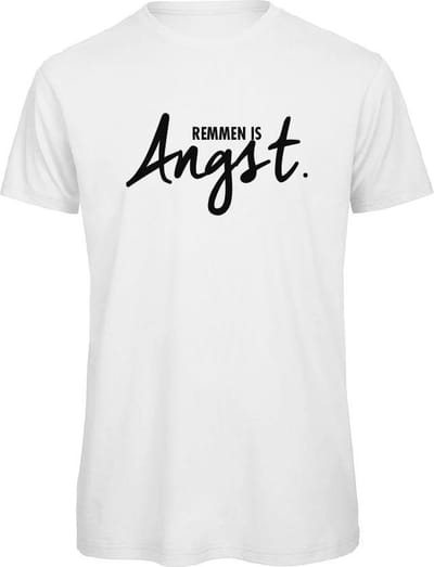 Remmen is Angst wintersport t-shirt Wit L - zwart - soBAD. | Foute apres ski outfit | kleding | verkleedkleren | wintersport t-shirt | wintersport dames en heren
