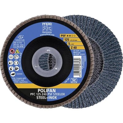 PFERD TOOLS 67764125 Z Psf Steelox Lamellenschijf Diameter 125 mm Boordiameter 22.23 mm Korrelgrootte (num) 40 10 stuk(s)