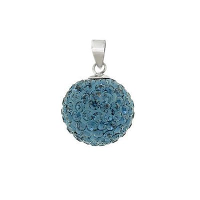 Blinx Jewels Zilveren Hanger Donkerblauwe Bol Steentjes Strass