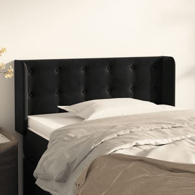 vidaXL - Hoofdbord - met - randen - 83x16x78/88 - cm - fluweel - zwart