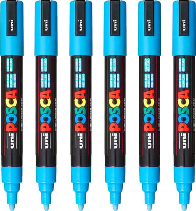 Posca - Verfstift PC5M M lichtblauw | 6 stuks