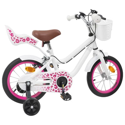 Vélo Enfant avec Roues d'Apprentissage 12 Pouces pour Âges 2 4 Blanc