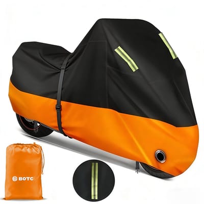 BOTC Scooterhoes / Motorhoes - Waterdichte - Oxford XXL motorhoes - anti-stof/uv - Met reflecterende strip - Oranje/Zwart