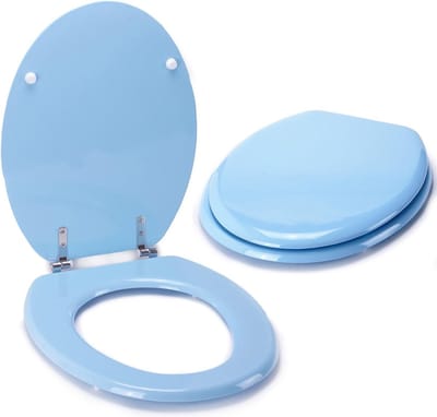 MDF Toiletzitting SEAT-Lichtblauw met Soft-Close Scharnieren toilet seat