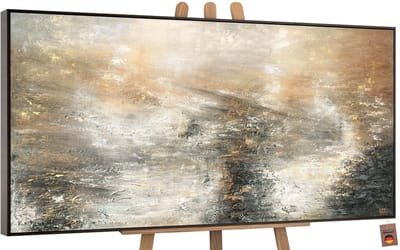 Canvas schilderij groot handgeschilderd kracht van de elementen natuur abstract – YS-Art Gallery – Krachtige wanddecoratie voor woonkamer – Modern schilderij voor kantoor en hal