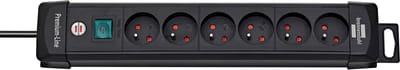 Premium-Line stekkerdoos 6-voudig zwart 3m H05VV-F 3G1,5 *FR/BE*