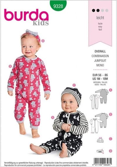 Naaipatroon Babykleding - Patroon Onesies - Zelf Kleding Maken - Maten 1M tot 18M