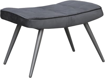 Elegante Fluwelen Kruk met Voetensteun - Modern Design Zwart