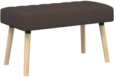 vidaXL - Kanaalgeplooide - Bank - Donkerbruin - 80 - x - 40 - x - 46 - cm - Stof