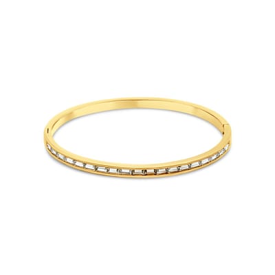CO88 Collection 8CB-91373 – Armband Dames – Witte Zirkonia – Goudkleurig – Cadeau voor Vrouwen