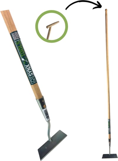 Synx Tools Rechte schoffel 18cm - Schoffels / Onkruidverwijderaar - Hark - Schoffel met Steel - 160 cm steel met hilt - Onkruidbestrijding
