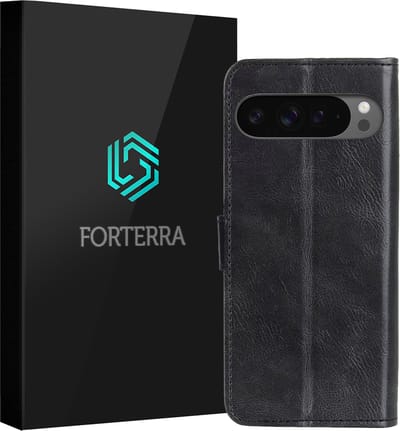 Hoesje Geschikt voor Google Pixel 9 Pro - Luxe Bookcase - Walletcase Hoes - Portemonnee - Cover - Zwart