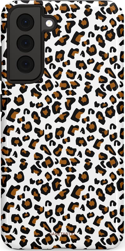 Casetastic Hoesje Geschikt voor Samsung S21 FE - Stijlvolle Beschermende Duo-layer Case - Panter abstractie