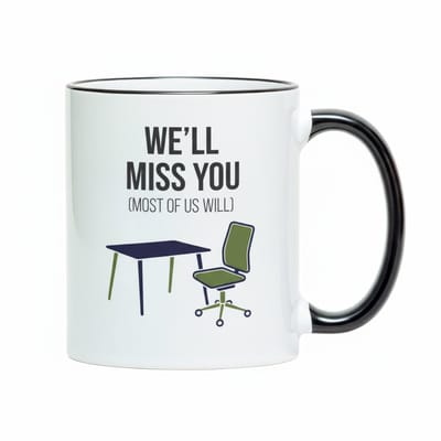 “We Zullen Je Missen (De Meeste van Ons Dan)” Mok – Grappige Afscheid & Kantoor Humor Koffiemok 330 ml