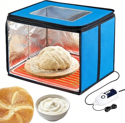 Opvouwbare Deegrijskast - Fermentatie Incubator - Brood Bakken - Precisie Temperatuurregeling - 35x35x35cm - Zwart