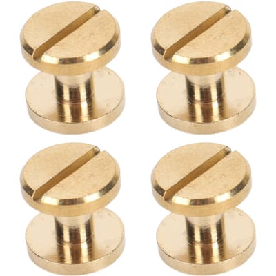 50 Sets Rivet de Reliure Tête Ronde Plate Vis à Fente Rivets pour Reliure Cuir Bricolage Artisanat 10x4mm / 0.39x0.16in beige