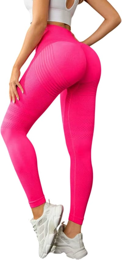 3D anti-cellulite leggings voor dames - Hoge taille, billen liftend & buikverstevigend - Sportlegging voor gym, workout & yoga - Dames sportlegging kopen - Roze - Maat S