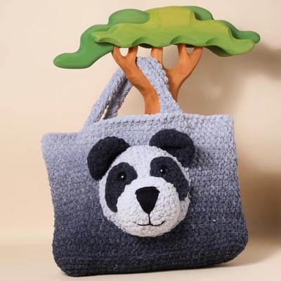 Tote bag Beertje haakpakket - 422 Eggplant - compleet pakket - big darling monochrome - Scheepjes