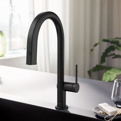 Hansgrohe Aqittura M91 - Keukenmengkraan met uittrekbare uitloop en filterfunctie, mat zwart 76801670