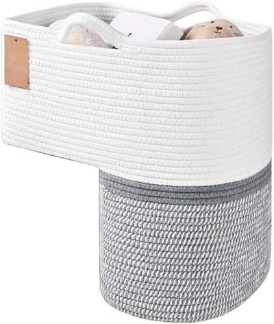 Geweven trapmand - Linnen opberger - Opbergen speelgoed - Speciaal voor trappen - 40 x 20 x 10 cm