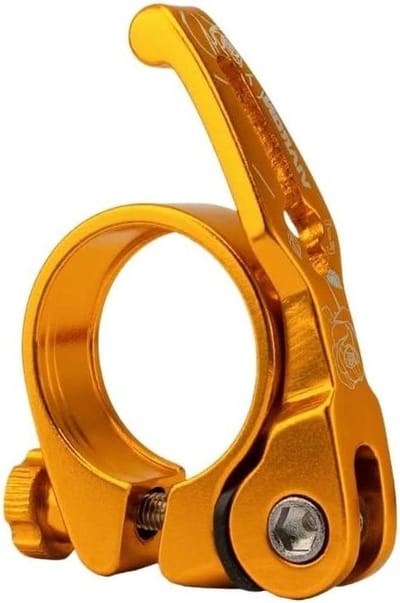 Fiets Zadelklem - Zadelpen Klem - Zadelhoogte Verstellen - Snelle Ontgrendeling - 31.8mm 34.9mm - Goud