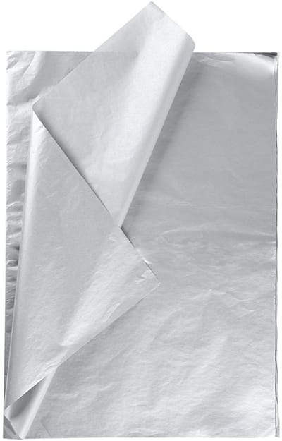 Tissuepapier, vel 50x70 cm, 14 gr, zilver, 25 vel/ 1 doos | vloeipapier | zijdepapier