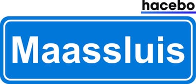 Hacebo - Plaatsnaam Sticker - 29x10 CM - Maassluis sticker - Verkeersborden sticker - grappige cadeaus - Maassluis