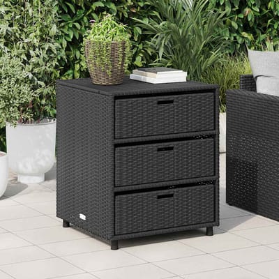 vidaXL - Tuinkast - 55x59x69 - cm - poly - rattan - zwart