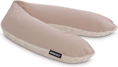 Snoozzz Zwangerschapskussen Zijslaapkussen Lichaamskussen - 185 cm - microparel vulling - luxe draagtas - wasbare hoes - Teddy Sand
