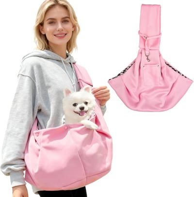 Hondentas - Draagtas Huisdier - Wandelen Buiten - Handsfree Design - Tot 6 kg - Roze