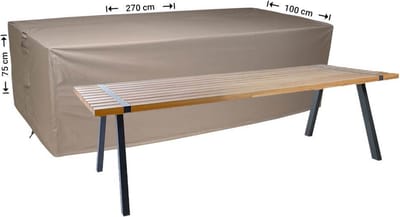 Raffles Covers Beschermhoes tuintafel - 270 x 100 H: 75 cm - RT270 - Waterdicht - Ademend - UV-bestendig - Elastisch rijgkoord - Beschermhoes tuinmeubelen