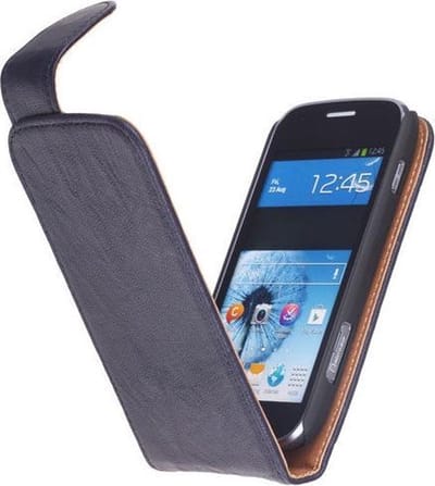 BestCases Navy Blue Kreukelleer Flipcase Samsung Ativ S i8750