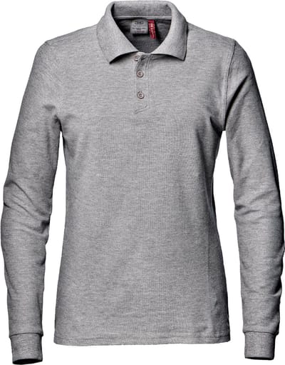 SIR SAFETY POLOSHIRT LONG SLEEVE LADIES Lange mouw Werkpolo DAMES Grijs - 100% Katoen - 200 g/m² - Kleurvast