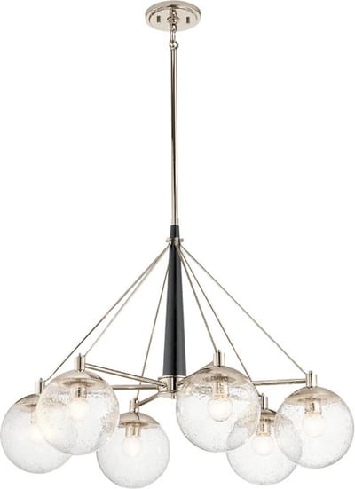 Kichler LED Kroonluchter | 6X E27 Max 60W | Dimbaar | Polished Nickel