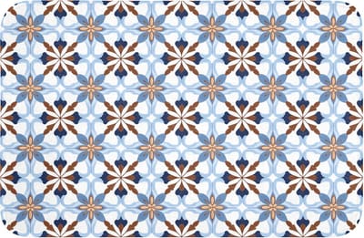 WC mat 60x40 cm - Antislip - Ornament - Tegel - Kleurrijk - Toiletmat - Vloermat - Douchemat - Toilet tapijt - Toiletmatten