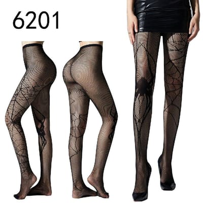 Collants résille chauve-souris gothiques noirs Bas sexy sombres pour femmes Accessoires de costume d'Halloween Leggings élastiques ajourés One Size gray