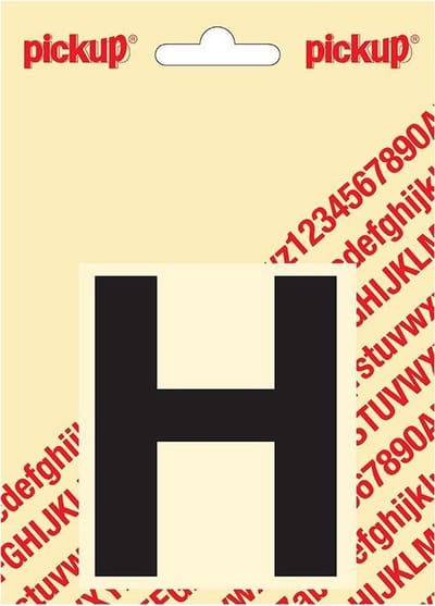 Pickup plakletter Helvetica 80 mm - zwart H