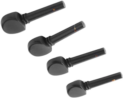 Dailygoods- Viool Peg - 4 Stuks - Massief Hout - Zwart - Ideale Vervanging - Fijne Afwerking - Eenvoudige Installatie - Vioolstem