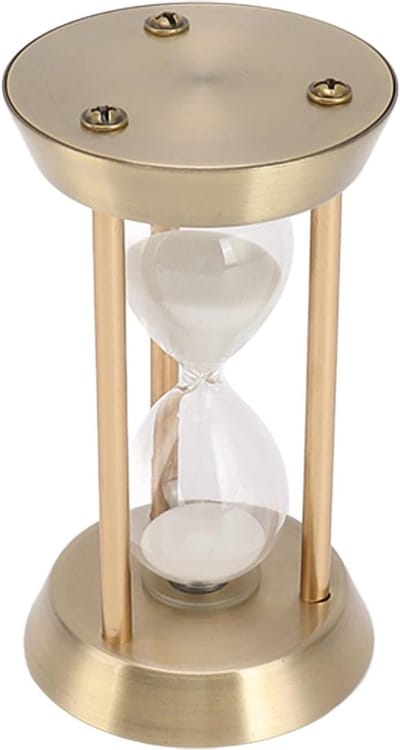 Metalen Zandloper - Keuken Timer - Koken Aftellen - Vintage Decoratie - 13 cm Hoog - Brons