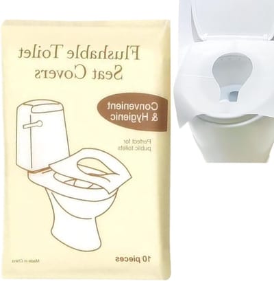 Toiletstoelhoes - Toiletbrilhoezen Doorspoelbaar - Hygiënisch Reizen - In Water Oplosbaar - 43x35.5 cm - Wit