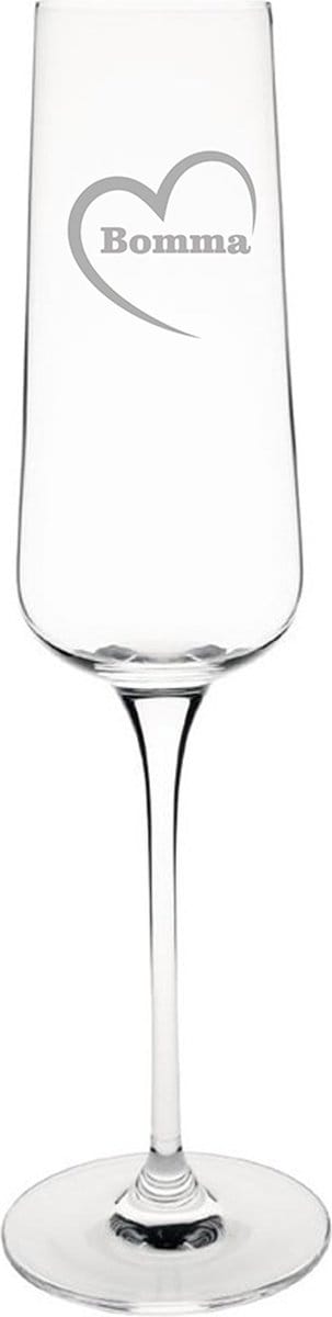 Champagneglas gegraveerd - 27cl - Bomma-hartje