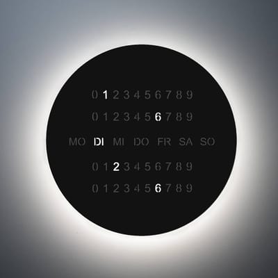 Escale LED wandlamp BLADE O'CLOCK, zwart, Ø 59 cm metalen wandklok