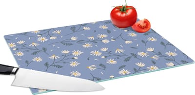 Glazen Snijplank - 39x28 - Bloemen - Patronen - Madelief - Snijplanken Glas
