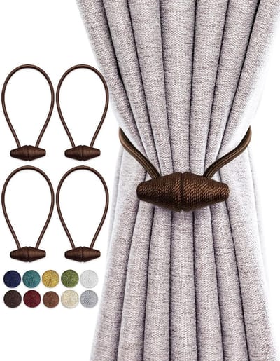 Magnetische Gordijnklemmen - Gordijn Bindings - Interieur Decoratie - Sterkere Magneet - 40cm Lengte - Zwart Koffie