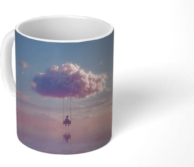 Mok - Koffiemok - Wolk - Schommel - Kleurrijke lucht - Mokken - 350 ML - Beker - Koffiemokken - Theemok