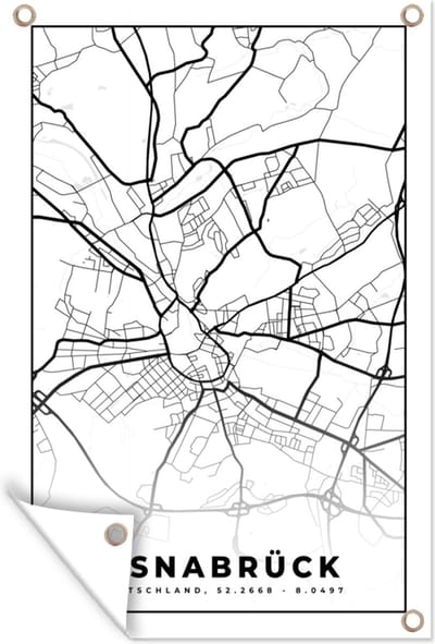 Muurdecoratie Stadskaart - Osnabrück - Plattegrond - Kaart - 120x180 cm - Tuinposter - Tuindoek