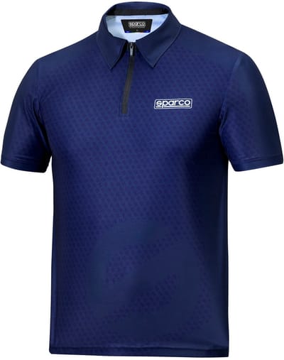 Sparco Subly Poloshirt - Zwart/Marineblauw — XXXL